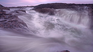 time lapse photo of waterfalls