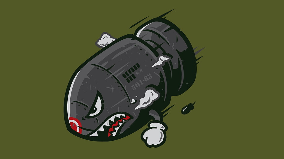 gray bullet digital wallpaper, bombs, comics, artwork HD wallpaper