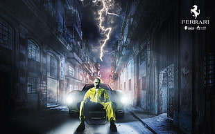 gray Ferrari car, Breaking Bad, Walter White, car, lightning