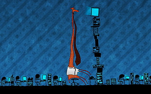 giraffe with computer clip-art HD wallpaper