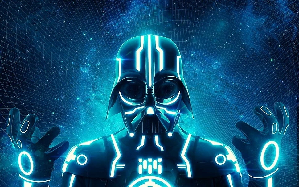 Dart Vader, Star Wars, Darth Vader, fan art, Tron HD wallpaper