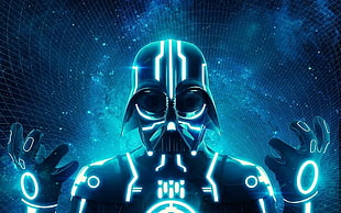 Dart Vader, Star Wars, Darth Vader, fan art, Tron HD wallpaper