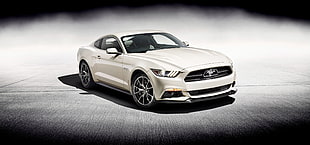 white Ford Mustang, Ford Mustang GT, 4K