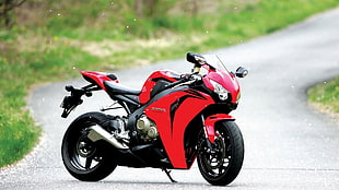 red sport bike, motorcycle, Honda, Honda CBR