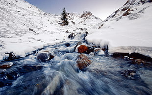 time lapse photography of river