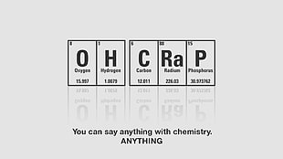 Oh Crap chemistry wallpaper, chemistry, minimalism, typography, science