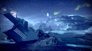 Normandy ship illustration, Mass Effect, normandy sr-1, video games
