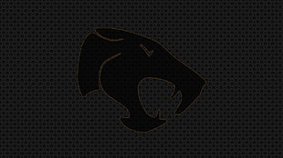 black and gray animal logo, logo, digital art, dark background, grid