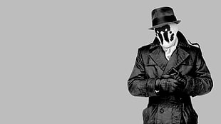 man in fedora hat and coat wallpaper, Rorschach, Watchmen HD wallpaper