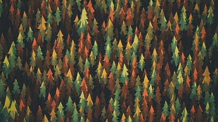 field of green and brown trees artwork