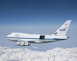 white NASA passenger planes, airplane, passenger aircraft, aircraft, vehicle