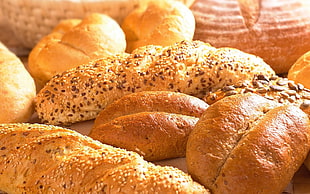 gold-colored diamond ring, food, bread, loaves, Bun