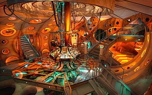 orange room interior, Doctor Who, TARDIS HD wallpaper