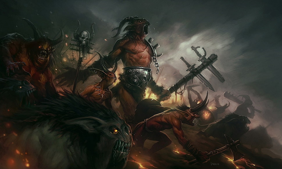 Total War Warhammer 40k digital wallpaper, Diablo III, Diablo, video games, fantasy art HD wallpaper