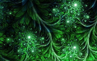 digital wallpaper of green plants