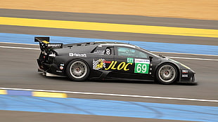 black Lamborghini Murcielago R-SV, car, Lamborghini, mid-engine, race cars