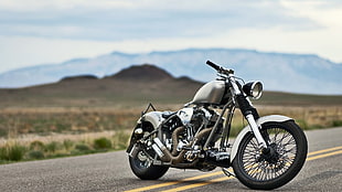gray cruiser motorcycle, motorcycle, vehicle