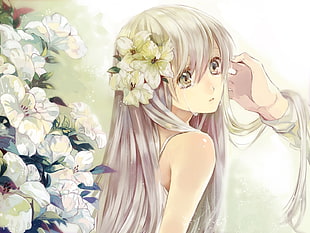 ash gray-haired female character anime