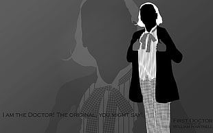 person wearing black suit jacket and striped shirt illustration, The Doctor, Doctor Who