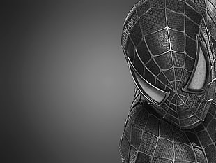 Spider-Man grayscale wallpaper, Spider-Man, monochrome