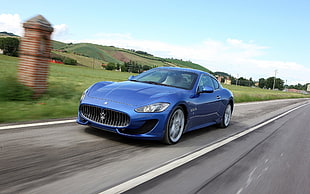 blue Maserati GranTurismo HD wallpaper
