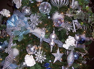 assorted Christmas tree ornaments