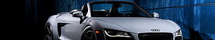 white Audi R8 convertible coupe HD wallpaper