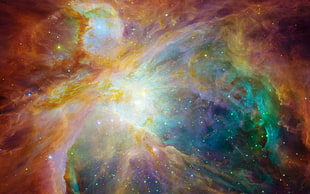 multi color galaxy illustration