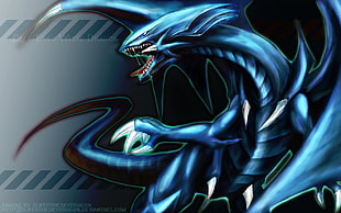 Yu-Gi-Oh blue eyes white dragon wallpaper, dragon, blue, Yu-Gi-Oh HD wallpaper
