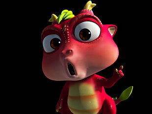 red animal animation character