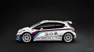 2017 white Peugeot 208 WRC, car