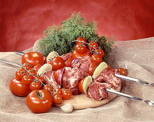 Kebabs,  Meat,  Skewers,  Fresh herbs HD wallpaper