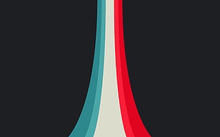 teal, white, and red striped, pattern
