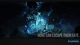 None Can Escape Their Fate illustration, Dota 2, Visage (DOTA 2), quote, typography