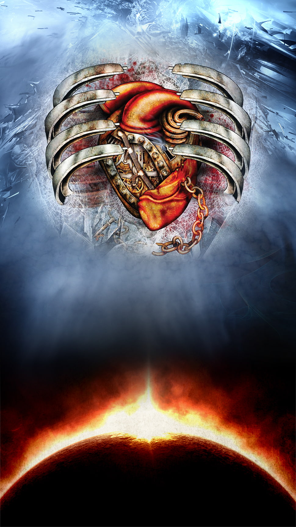 illustration of red heart, Sevendust HD wallpaper