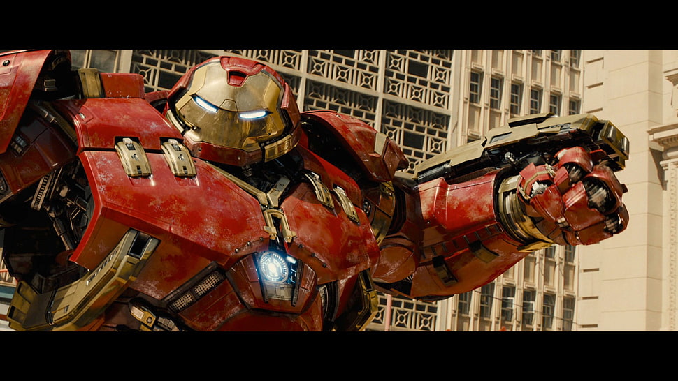 red and brown transformer robot movie still, Iron Man, Marvel Comics, Avengers: Age of Ultron, Hulk Buster HD wallpaper