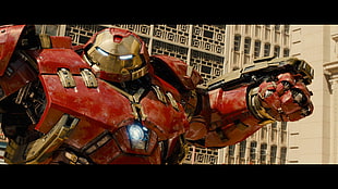 red and brown transformer robot movie still, Iron Man, Marvel Comics, Avengers: Age of Ultron, Hulk Buster