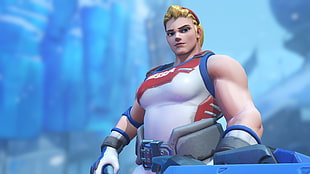 man in white sleeveless top overwatch character