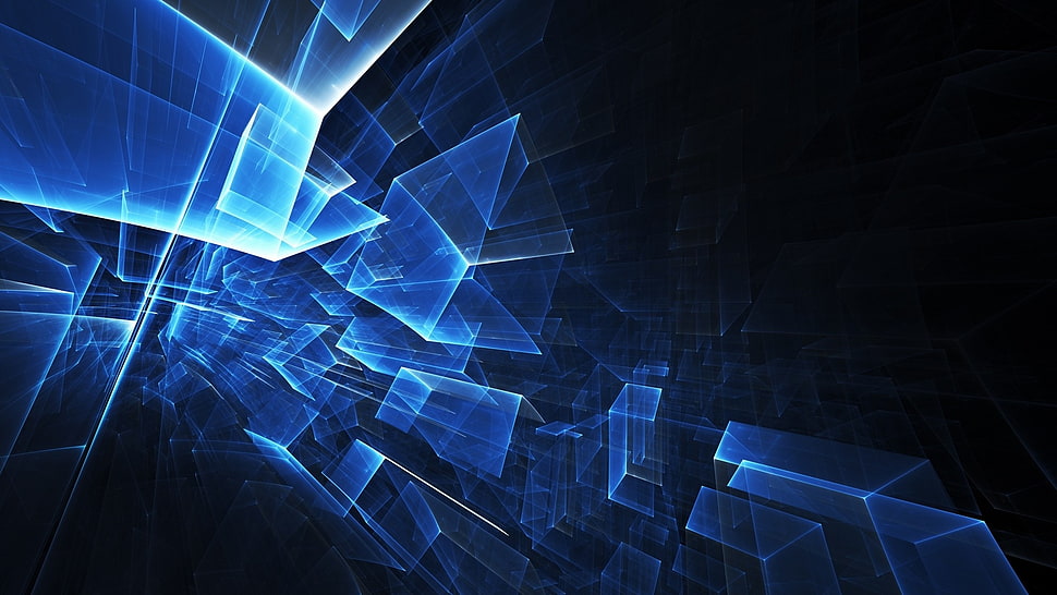 blue and black illustration HD wallpaper