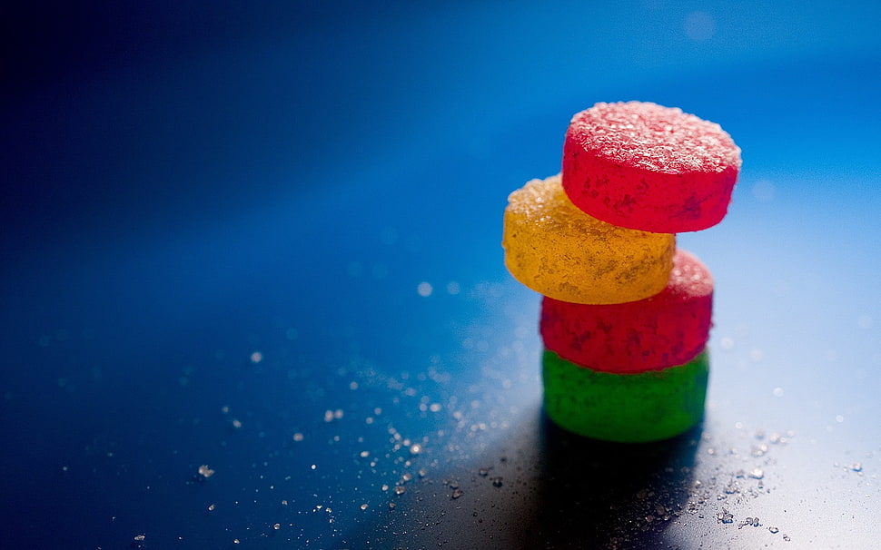 red and green plastic toy, macro, sweets HD wallpaper