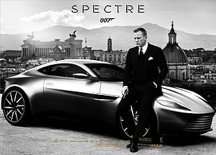 Spectre movie wallpaper, Daniel Craig, 007, James Bond, monochrome HD wallpaper