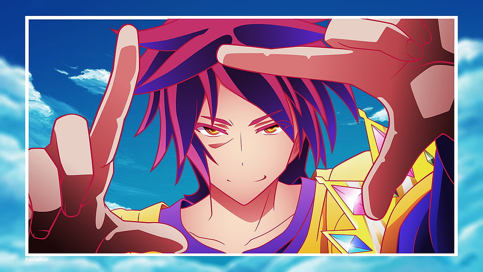 No Game No Life illustration, anime, anime boys, Sora (No Game No Life), sky HD wallpaper