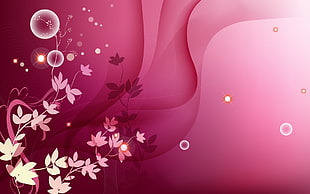pink flowers illustration HD wallpaper