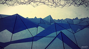 polygonal mountain wallpaper, abstract, low poly, triangle, digital art