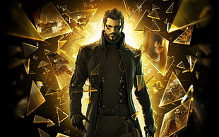 character illustration, Deus Ex, Adam Jensen HD wallpaper