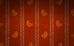 red banana print textile