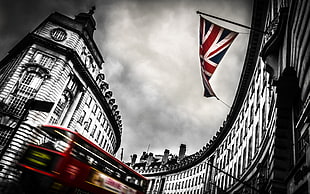 United Kingdom flag, London, UK, selective coloring