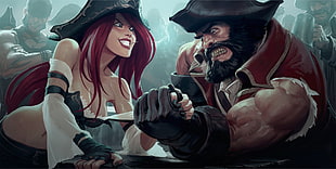 male and female pirates digital wallpaper, League of Legends, pirates, Miss Fortune (League of Legends), Gangplank HD wallpaper