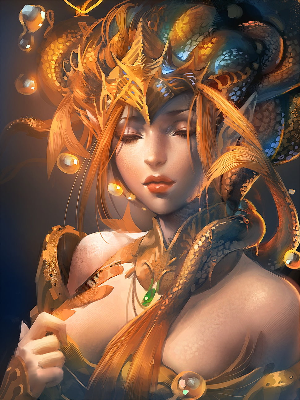 Misiones Satoshi Orochi Sakimichan-realistic-medusa-illustration-wallpaper-preview