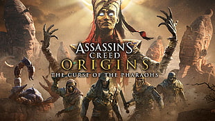 Assassin's Creed Origins The Curse of the Pharaohs game poster HD wallpaper